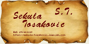 Sekula Tošaković vizit kartica